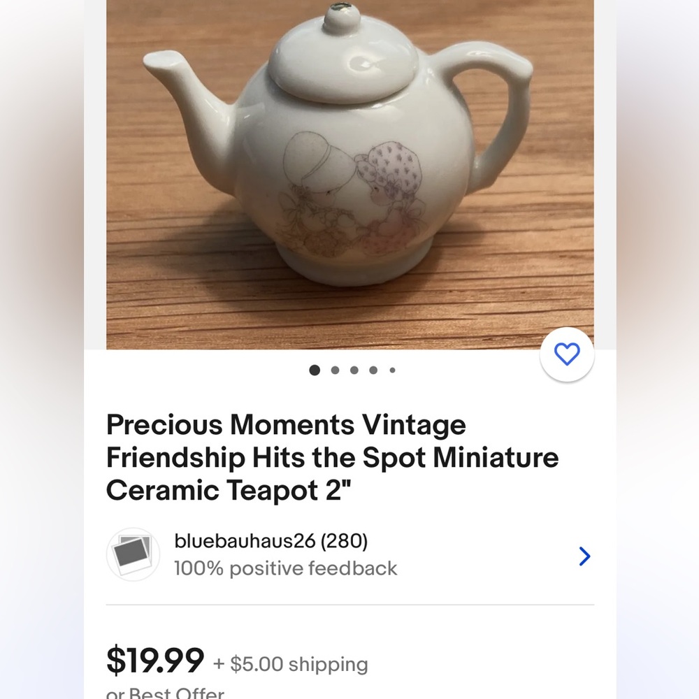 1992 Precious Moments “friendship” miniature teapots. 7 pieces